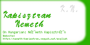 kapisztran nemeth business card